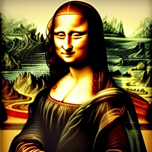 Image similar to the mona lisa overlayed with a cat face