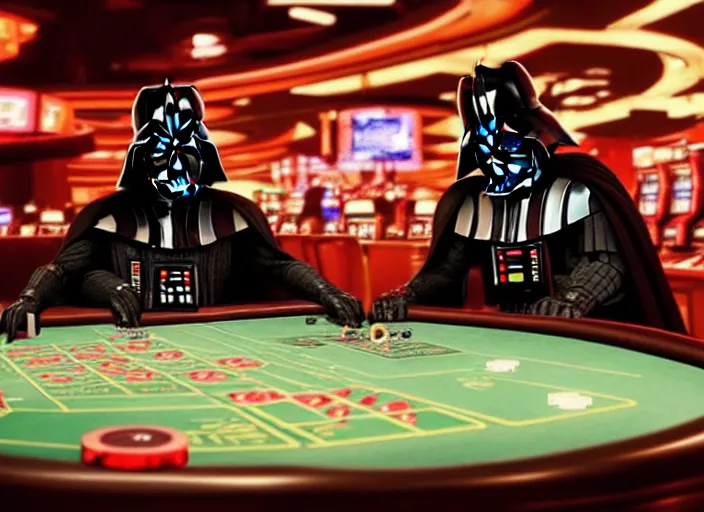 Image similar to Darth Vader goes to a casino in the new Star Wars movie, 4k