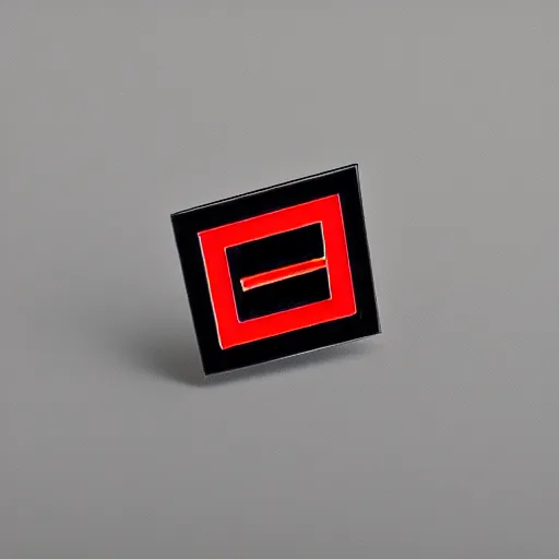 Image similar to a photo of a retro 1 9 8 0 s minimalistic simple clean fire warning enamel pin, no text, studio lighting, behance