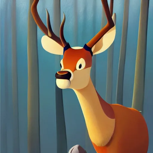 Image similar to goro fujita ilustration the largest deer father the forest by goro fujita, painting by goro fujita, sharp focus, highly detailed, artstation