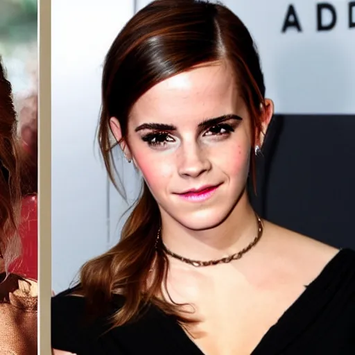 Prompt: emma watson mixed with kim kardashian