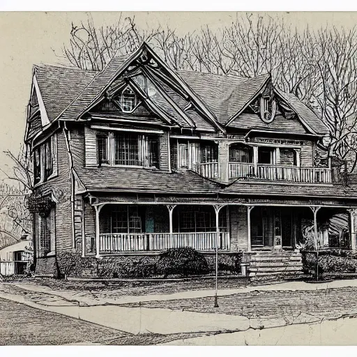 Image similar to suburban house by ed fairburn, joseph clement coll, franklin booth