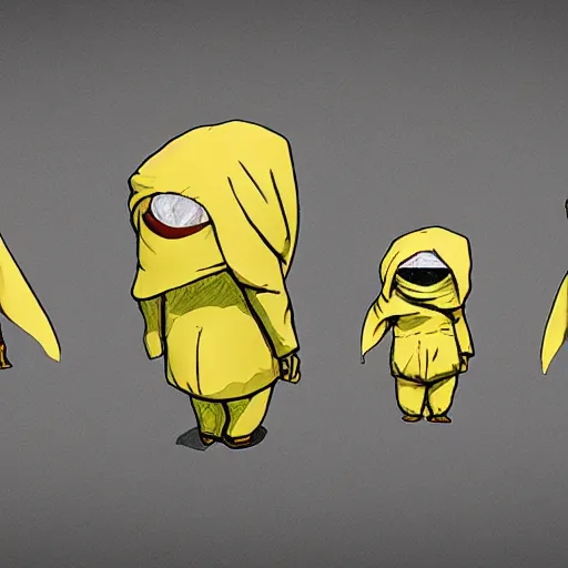 Prompt: little nightmares anesthetic character design