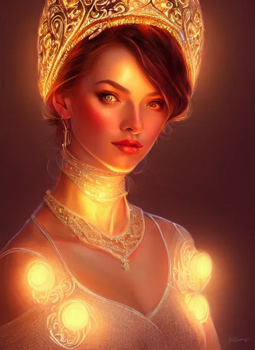 Prompt: portrait of russian women, intricate, elegant, glowing lights, highly detailed, digital painting, artstation, glamor pose, concept art, smooth, sharp focus, illustration, art by artgerm and thomas kinkade, artey freytag
