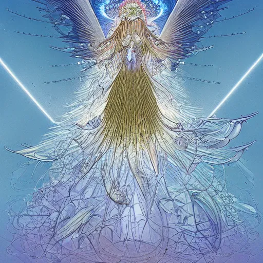 Image similar to blooming angelic hard mountain range cone pigeon trunk caviar crystalline, by vincent di fate and brian froud and jean giraud, quantum wavetracing, # micro, flat shading