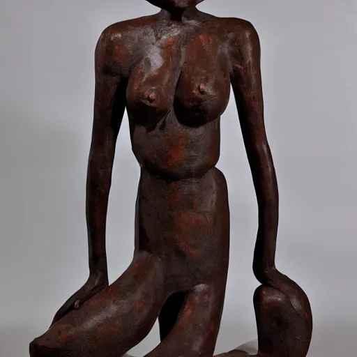 Image similar to Kaitlyn Michelle Siragusa, better known as Amouranth, full body sculpture, african fertility sculpture, 1930s sculpture