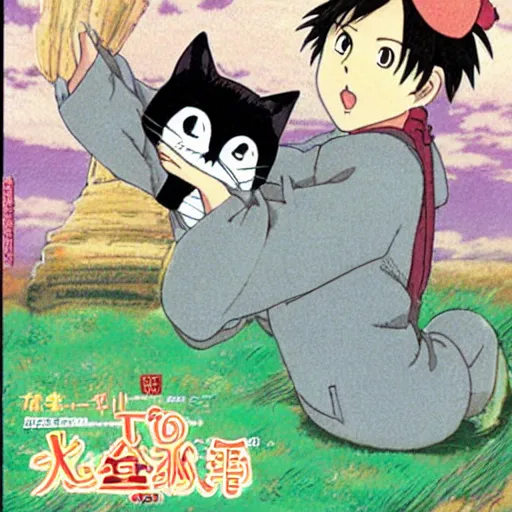 Prompt: studio ghibli tokyotv manga cat