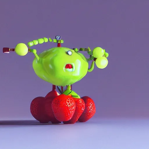 Prompt: fruit robot by go nagai, octane render, hyperrealistic textures