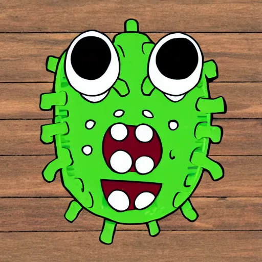 Prompt: animated fridge monster eating a pickle