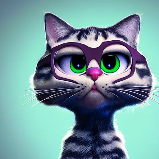 Prompt: pixar animation of an anthropomorphic genz cat