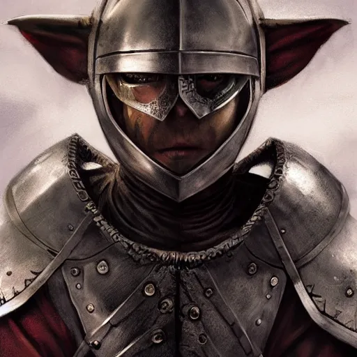 Prompt: elf wearing medieval suit of armor, illustration, concept art, art by wlop, dark, moody, dramatic