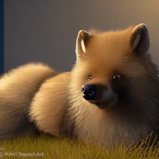 Image similar to long shot of a cute fluffy furry sable slowly disappearing into thin air, natural lighting, ground - level shot, reallusion character creator, 4 k, highly detailed, humourus, fine illustration