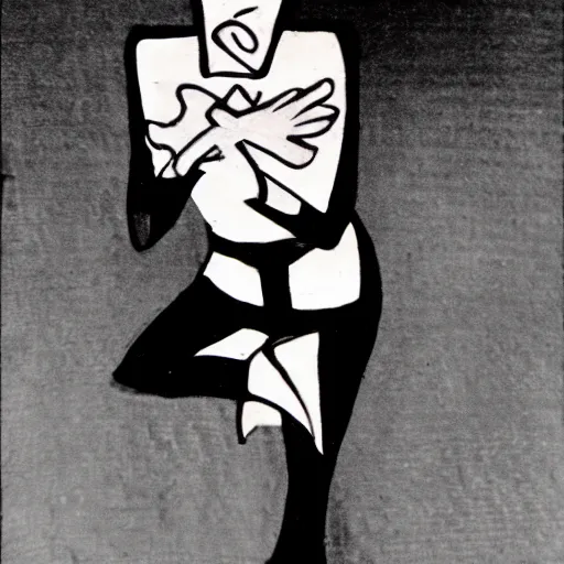 Prompt: mummy dancing wearing a zoot suit, 1930s cartoon style