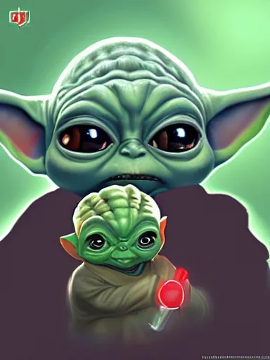 ArtStation - Baby Yoda Fan Art Painting