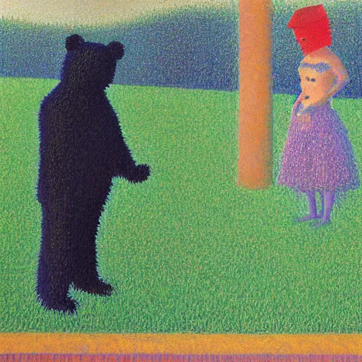 Image similar to a teddy bear production of die walkure, from the terrifying and incomprehensible beyond, body horror, by david hockney, seurat