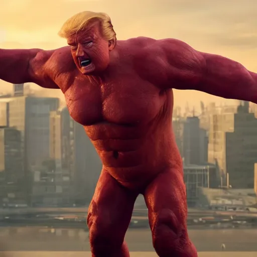 Prompt: Donald Trump cast as Drax the Destroyer, still from marvel movie, hyperrealistic, 8k, Octane Render,