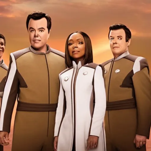 Prompt: the orville, seth macfarlane, tv show,