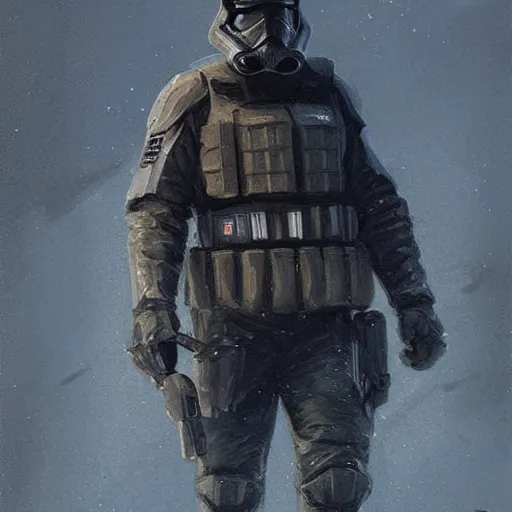 Prompt: star wars concept art by greg rutkowski, soldier wearing the hapes consortium tactical gear, highly detailed portrait, digital painting, artstation, concept art, smooth, sharp foccus ilustration, artstation hq