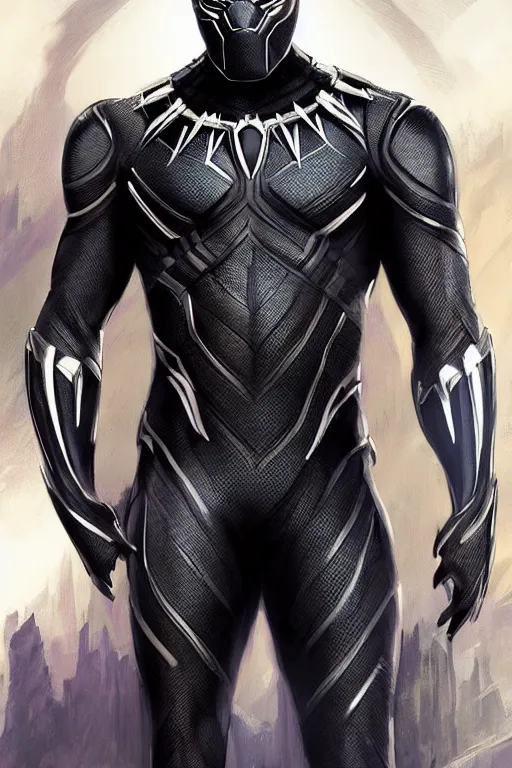 Image similar to ultra realistic illustration, black panther tchalla wearing a greek god type armor mixed with wakandan stylr, sci - fi, fantasy, intricate, elegant, highly detailed, digital painting, artstation, concept art, smooth, sharp focus, illustration, art by artgerm and greg rutkowski and alphonse mucha