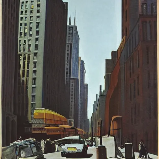 Image similar to new york city street scene by georgia o’keeffe