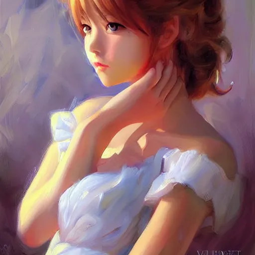 Image similar to anime girl painting by Vladimir Volegov