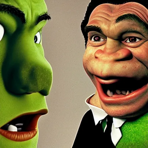 Image similar to richard nixon as shrek, movie still