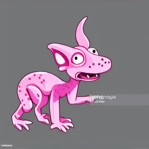 Image similar to A cute vector art of a cute pink Kobold