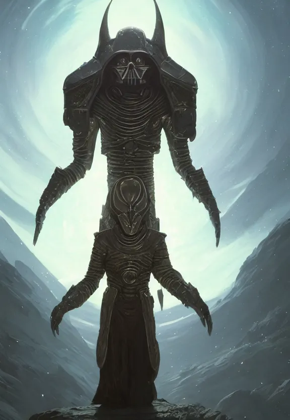 Image similar to highly detailed full body portrait of an unknown star wars character as a royal bishop alien, in skyrim, stephen bliss, unreal engine, fantasy art by greg rutkowski, loish, rhads, ferdinand knab, makoto shinkai and lois van baarle, ilya kuvshinov, rossdraws, tom bagshaw, global illumination, radiant light, detailed and intricate environment