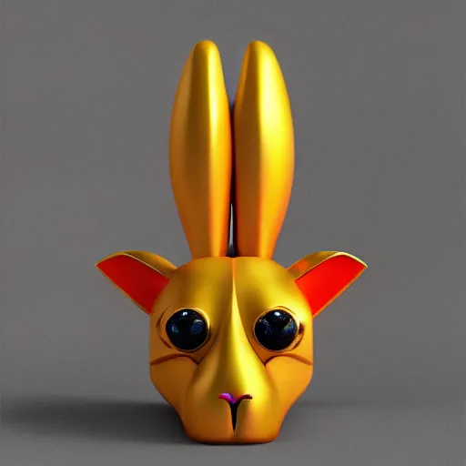 Prompt: Art Deco robot rabbit head, cute, colorful sculpture, milo style,16k, octane render