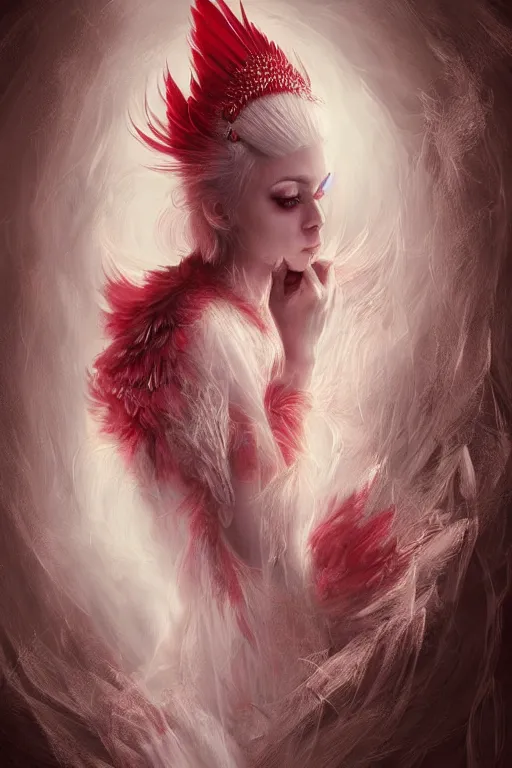 Image similar to Ethereal Cardinal bird, intricate detail, ornate, conceptual art, soft light, dynamic, art by artgerm