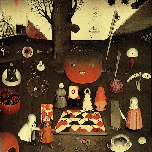 Image similar to Yume Nikki by Hieronymous Bosch