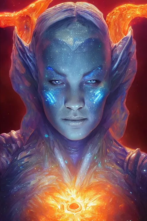 Image similar to beautiful oil painting with high detail of a wise Space ent(Crying) made of stars and plasma, hybrid from dungeons and dragons and art direction by James Cameron ;by artgerm; wayne reynolds art station; cinematic quality character render; low angle; ultra high quality model; production quality cinema model