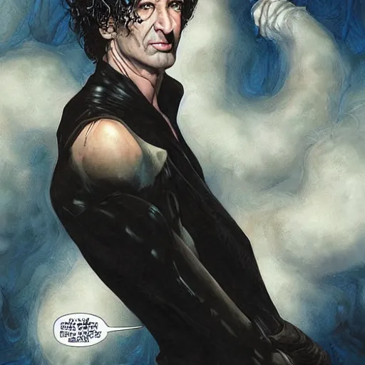 Image similar to a portrait of sandman from neil gaiman, art by mark brooks and brom gerald and artgerm