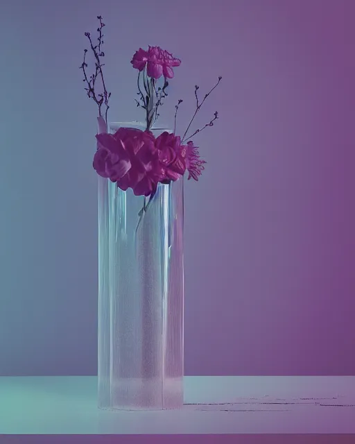 Image similar to A vase designed by beeple, product photography, bokeh