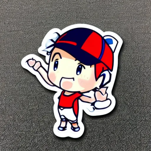 Image similar to die cut sticker of chibi anime kawaii cute golf player