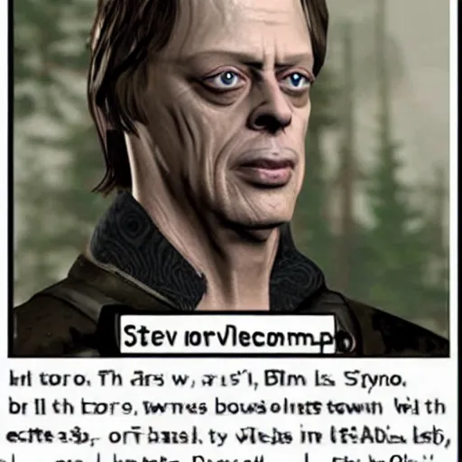 Prompt: Steve Buscemi in Skyrim