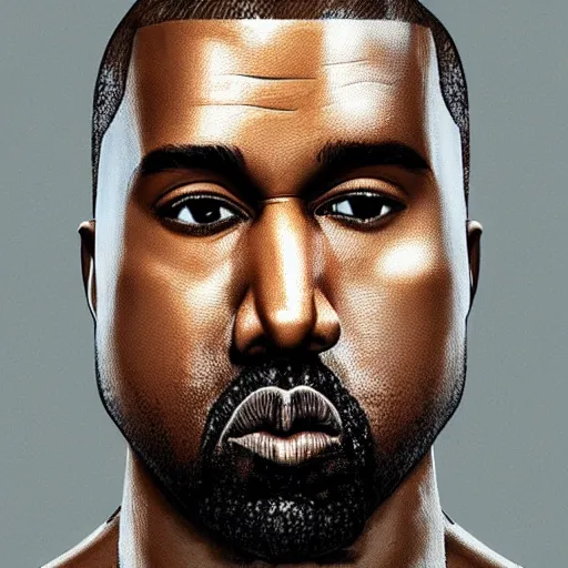 Image similar to photo realistic image of kanye west, wearing yeezy futuristic outfit stunning 3 d render inspired art by istvan sandorfi and greg rutkowski, perfect facial symmetry, complete body, realistic interpretation!!!, highly detailed attributes and atmosphere, dim volumetric cinematic lighting,