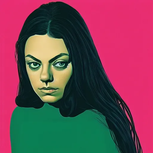 Image similar to “ mila kunis retro minimalist portrait by jean giraud, art of moebius, sharp, smooth face, comic, 8 k ”