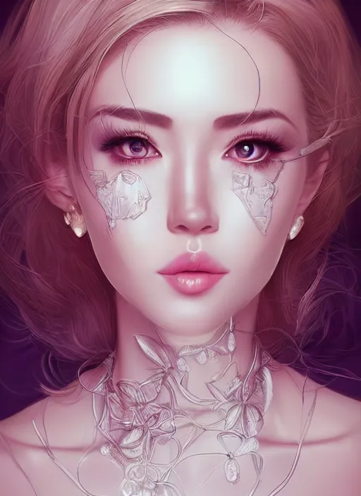 Prompt: beautiful, secretary woman, extremely detailed gorgeous face, looks realistic, hyper-detailed portrait, sad eyes tears, vaporwave aesthetic, synthwave, magical, fantasy, ninchaku , artist Artgerm i and WLOP