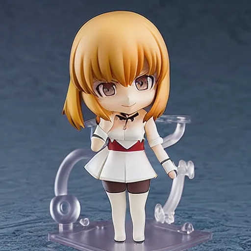 Image similar to an anime nendoroid figurine of Emma Stone, fantasy, figurine, product photo