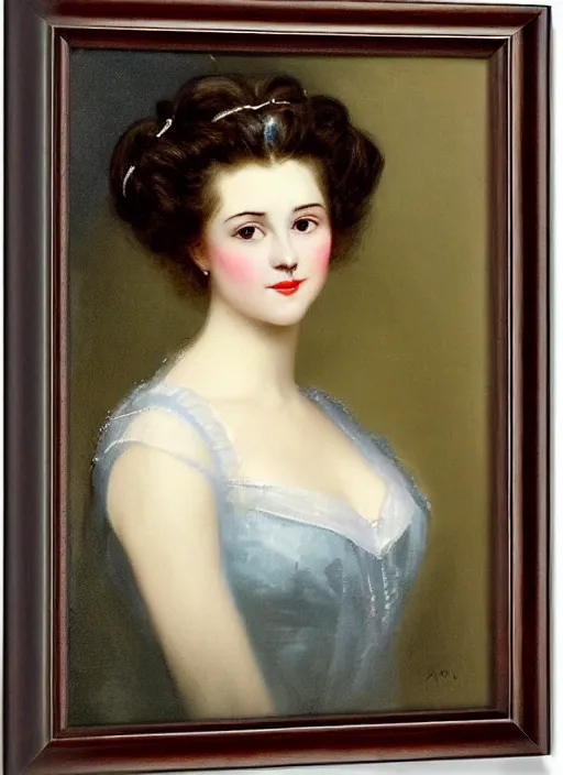 Image similar to a portrait of a pretty young lady by alfred parsons