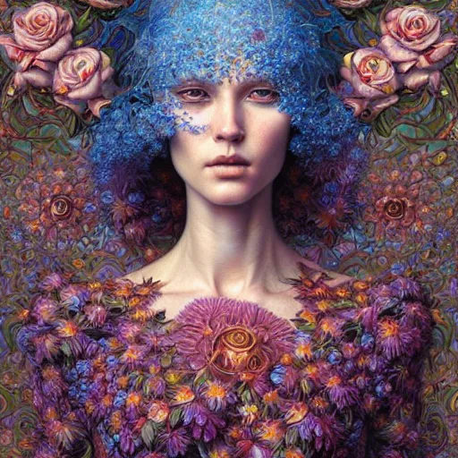 Image similar to hyper detailed masterpiece, floral pattern, jean giraud, digital art painting, matte painting, beautiful, psychedelic, artgerm, donato giancola, tom bagshaw