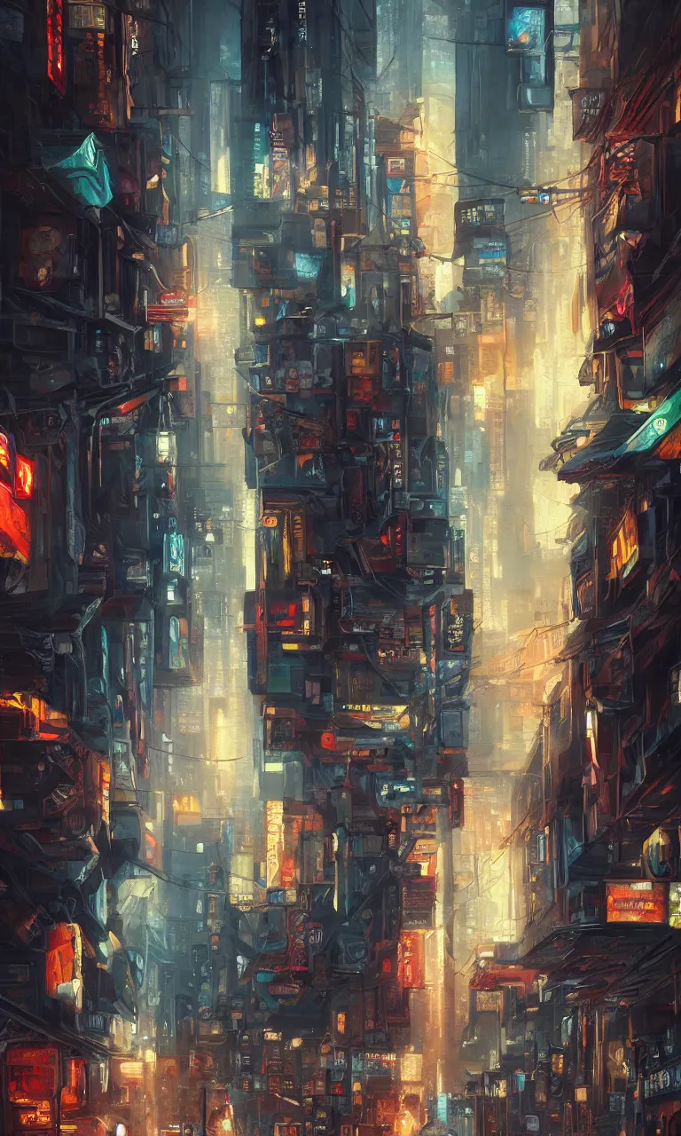 Image similar to an epic painting of the city street, oil on canvas, cold colors, perfect composition, golden ratio, beautiful detailed, photorealistic, digital painting, artstation, concept art, smooth, sharp focus, illustration, cyberpunk background, artstation trending, octane render, unreal engine