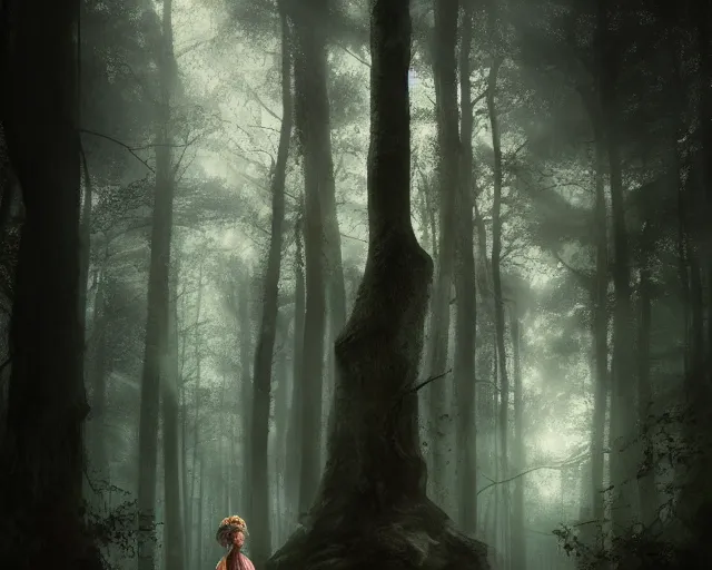 Image similar to 5 5 mm portrait photo of a real life cirila fiona, in a magical forest. dark atmosphere. art by greg rutkowski. highly detailed 8 k. intricate. lifelike. soft light. nikon d 8 5 0.