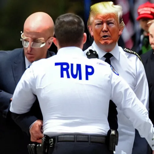 Prompt: Trump being arrested by the fbi