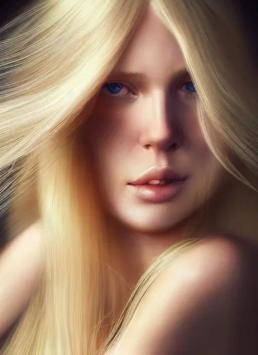 Prompt: a gorgeous girl with long blonde hair, photo by annie leibovitz, realistic, full body shot, wide angle, sharp focus, 8 k high definition, insanely detailed, intricate, elegant, art by stanley lau and artgerm, floating embers