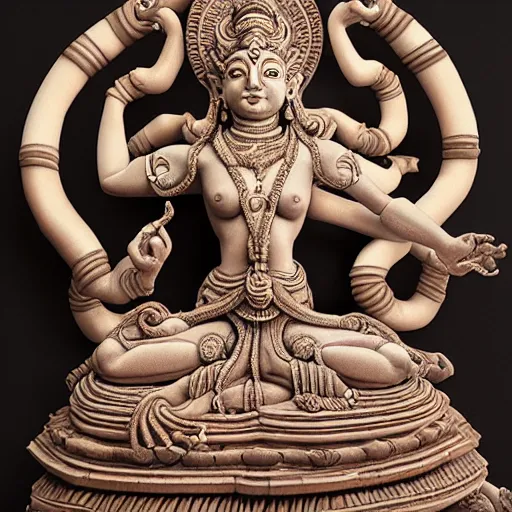 Prompt: a realistic nataraja statue by Shinji Aramaki, hyper detailed