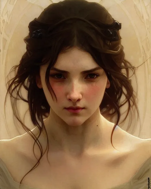 Image similar to a portrait of suffering, concept art, smooth, sharp focus, illustration, art by artgerm and greg rutkowski and alphonse mucha and william - adolphe bouguereau