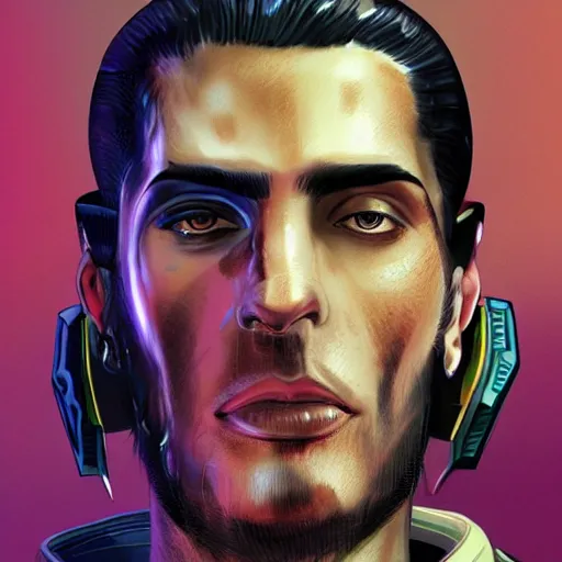 Image similar to cyberpunk armenian male,