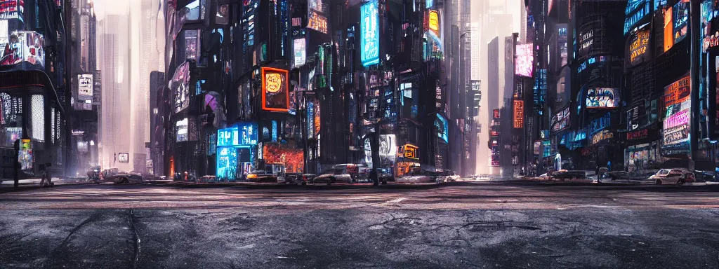 Image similar to Cyberpunk brooklyn street, photorealistic, large format photography, depth of field